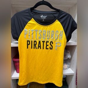 Pittsburgh Pirates Women's Short Sleeve Tee - Yellow and Black